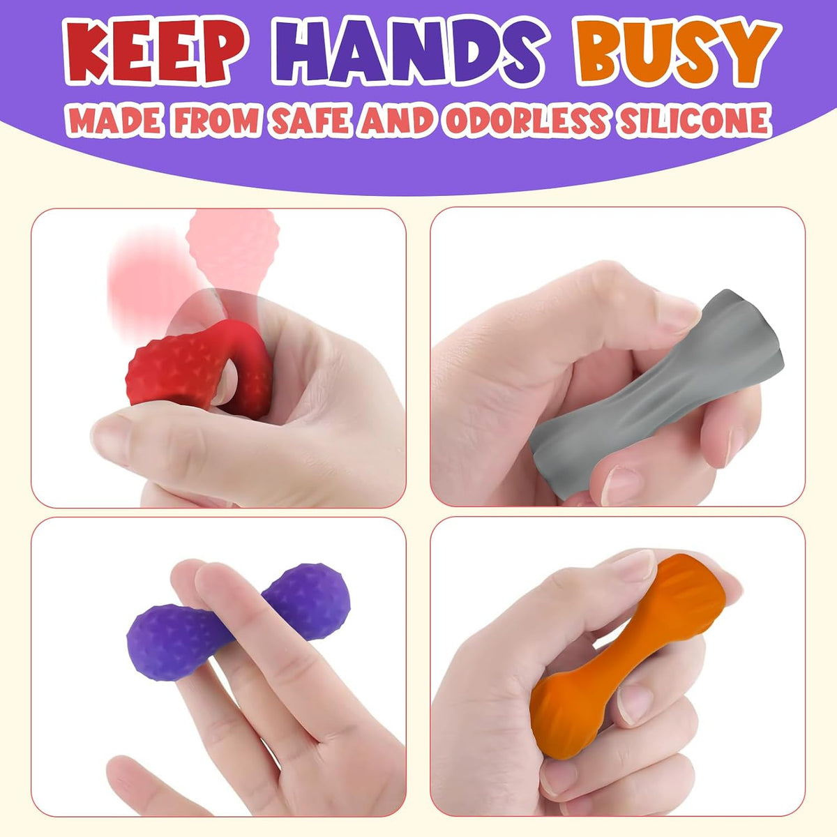 Juguetes sensoriales de piedra sensorial para niños y adultos: 6 pa...
