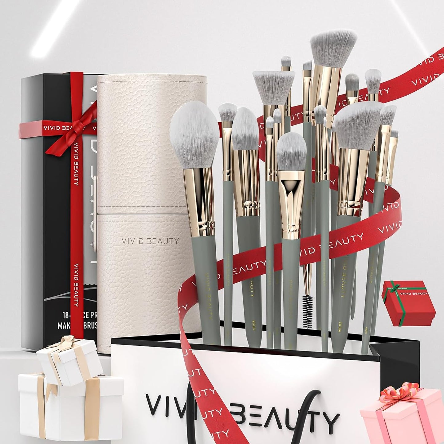 Vivid Beauty Juego de Brochas de Maquillaje, 18 Piezas de Brochas d...