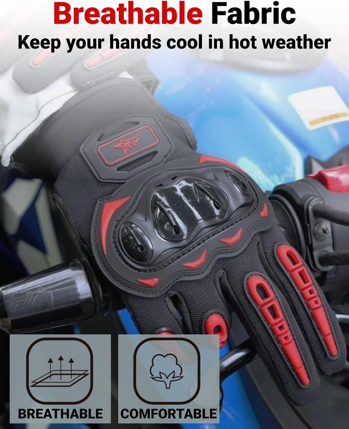 Heyjieyu Guantes de motocicleta transpirables para hombres y mujere...