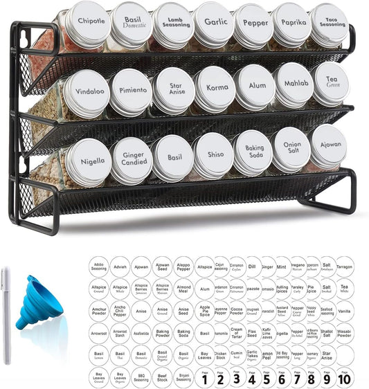 SpaceAid Organizador de Especieros con 21 Frascos de Especias, 386...