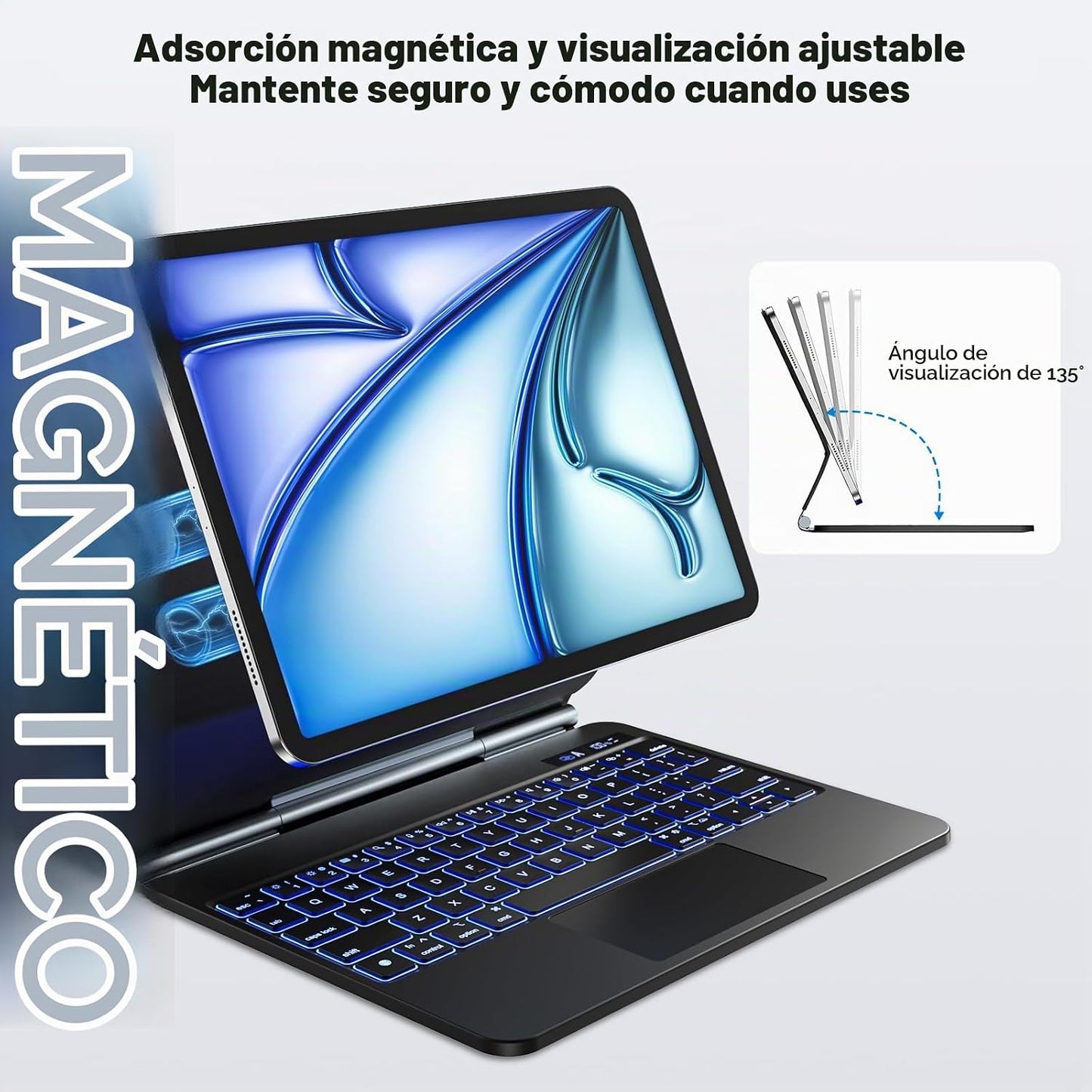 Wenlaty Funda para iPad Air de 11 pulgadas con teclado (M2, 2024),...