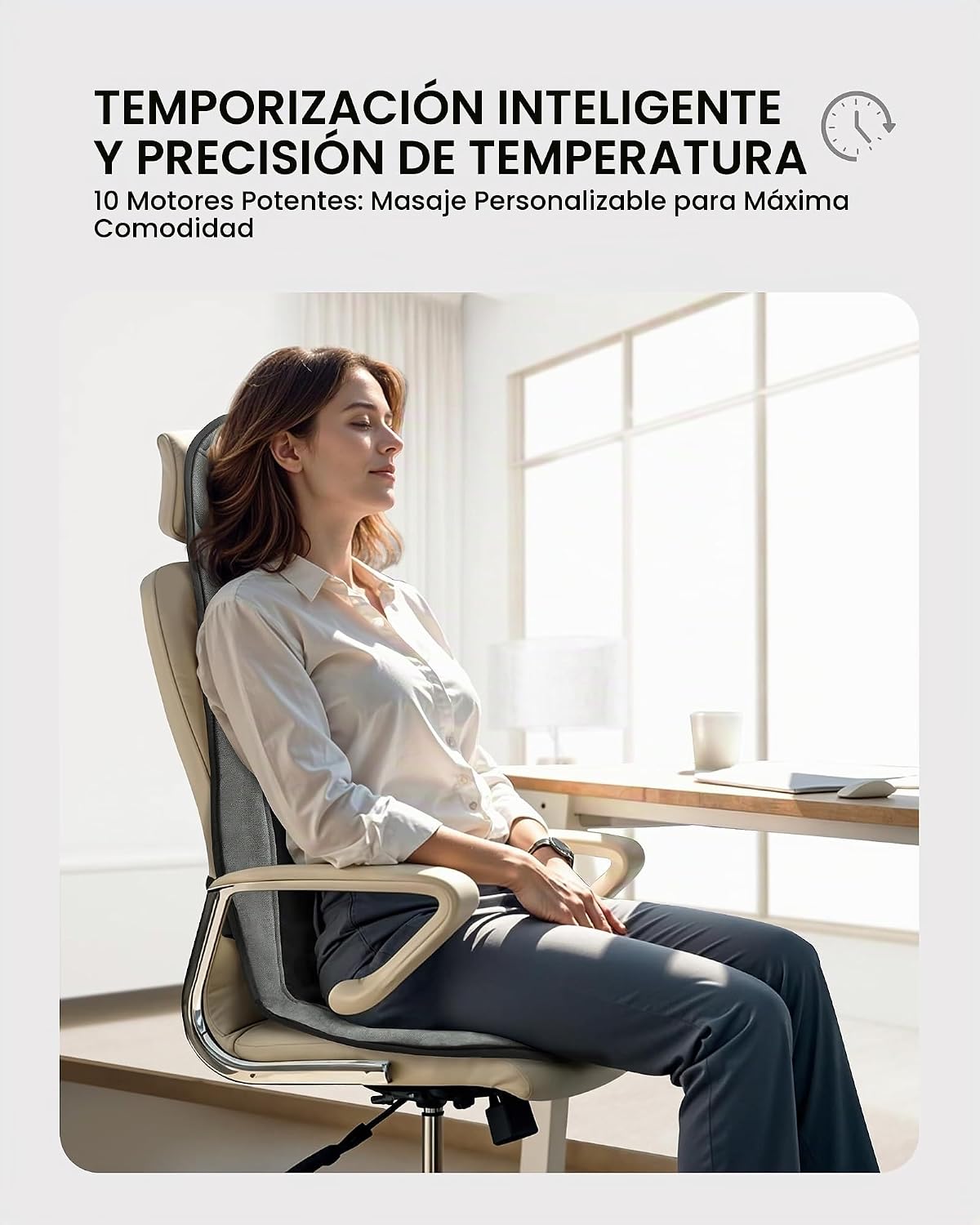 COMFIER - Masajeador de espalda con calor, cojín de masaje para sil...