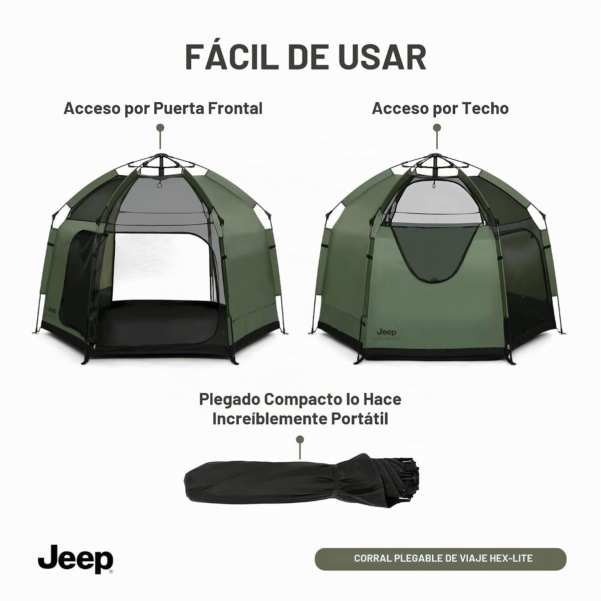 Jeep Hex-Lite Travel Pop-Up Play Yard de Delta Children, verde oliva