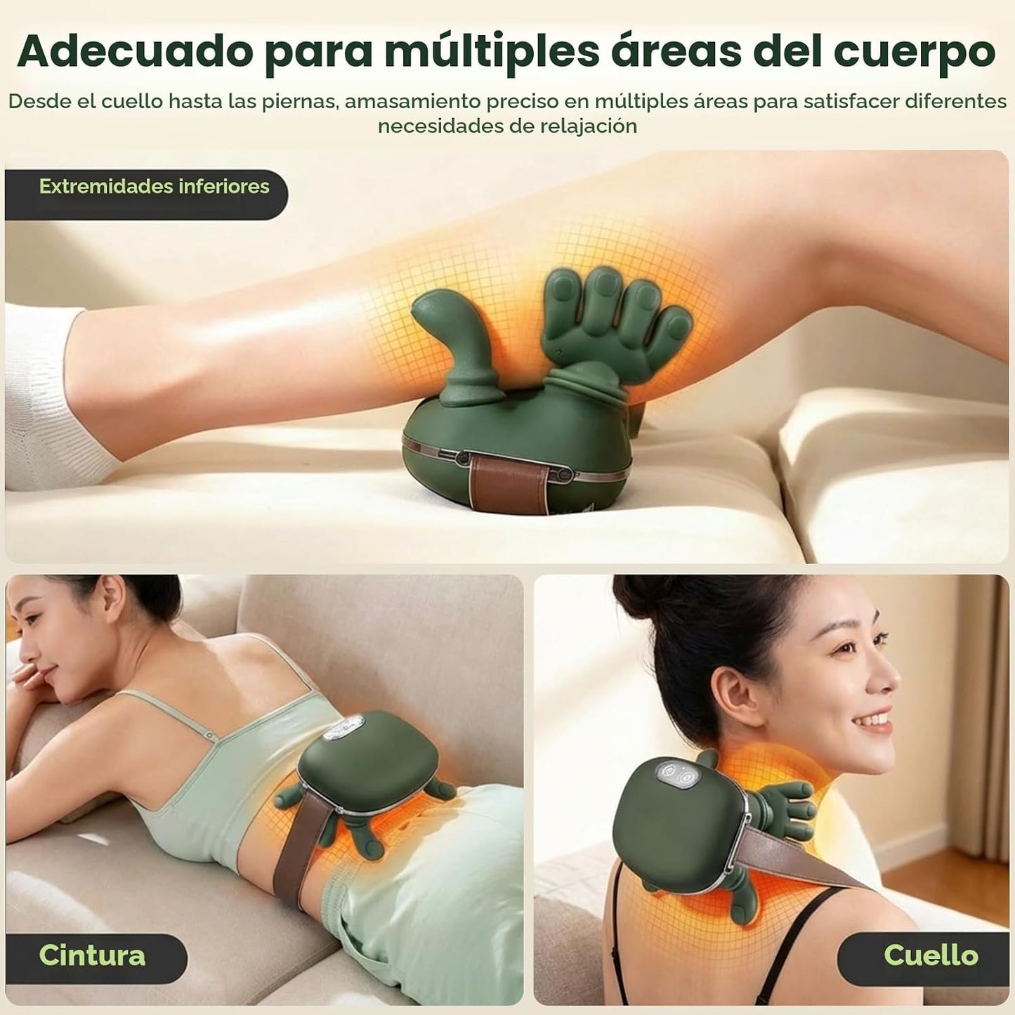 KppeX Nuevo modelo de almohada masajeadora de cuello con calor para...
