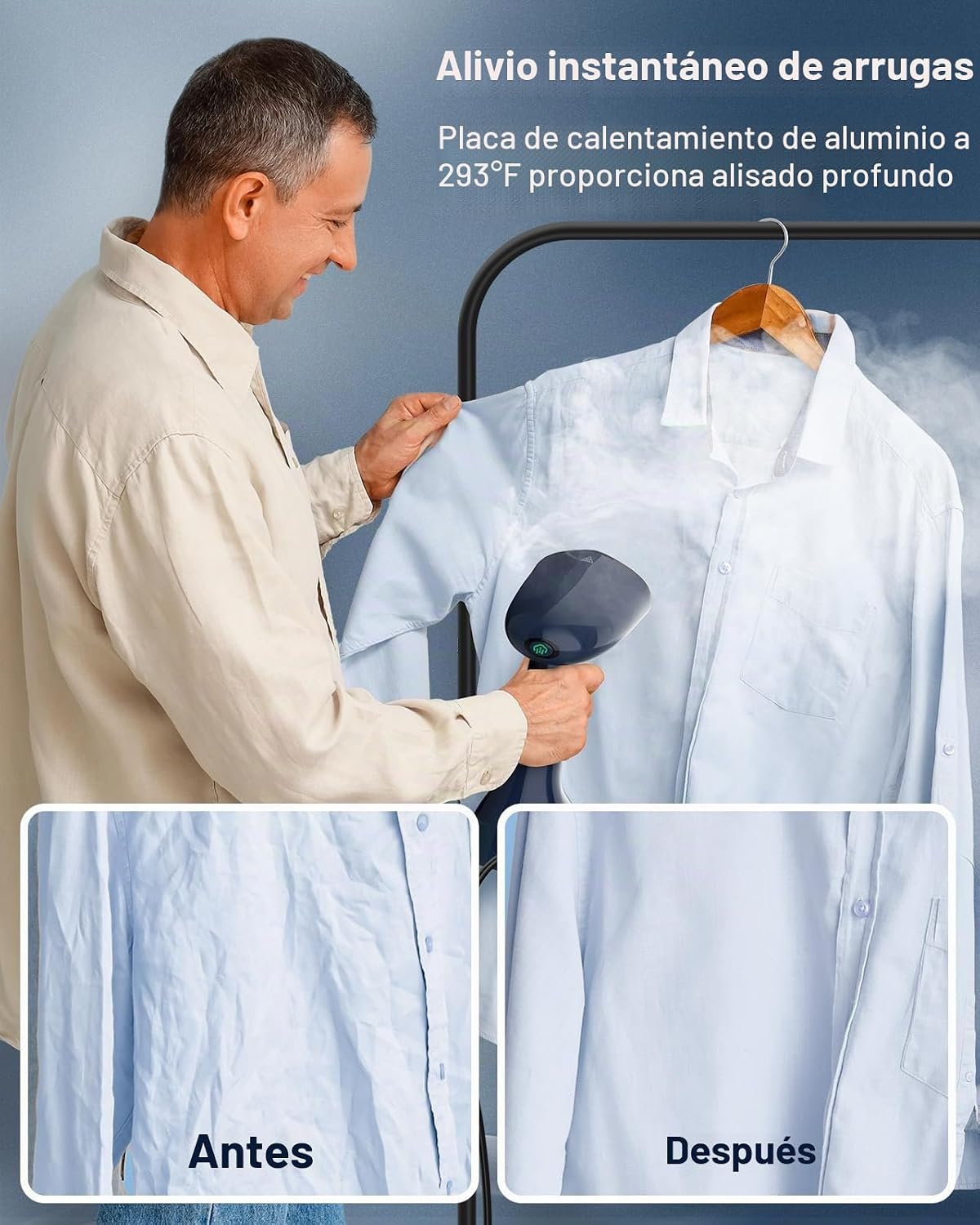 BEAUTURAL Vaporizador para ropa, removedor de arrugas portátil de t...