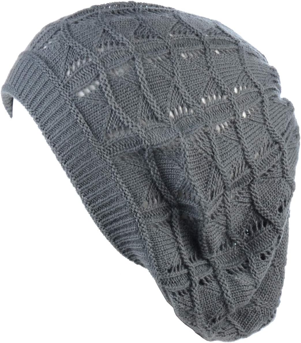 BYOS - Gorro de punto suave y ligero con corte aireado de ganchillo