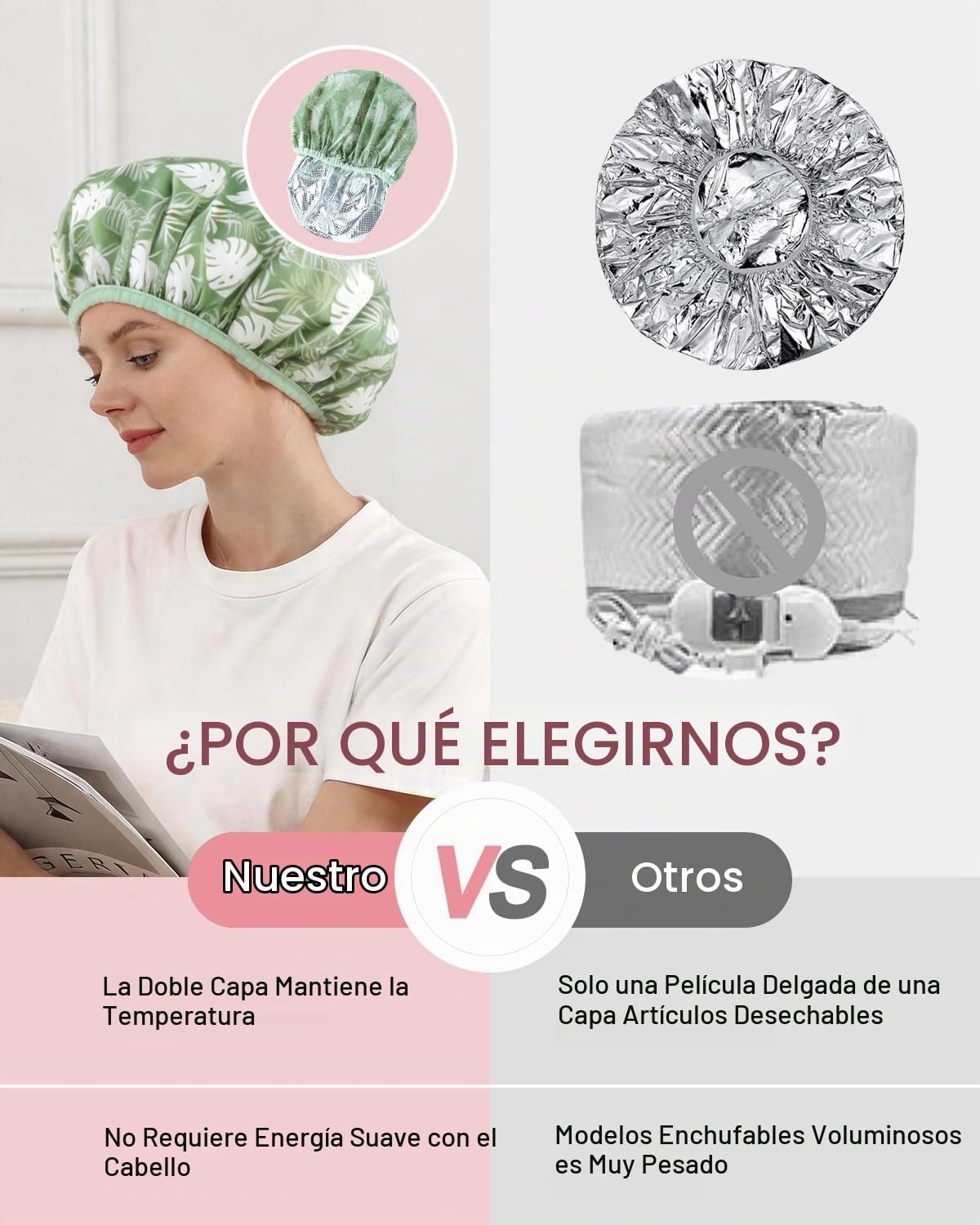 YIZIJIZI 2 tapas térmicas para el cabello de acondicionamiento prof...