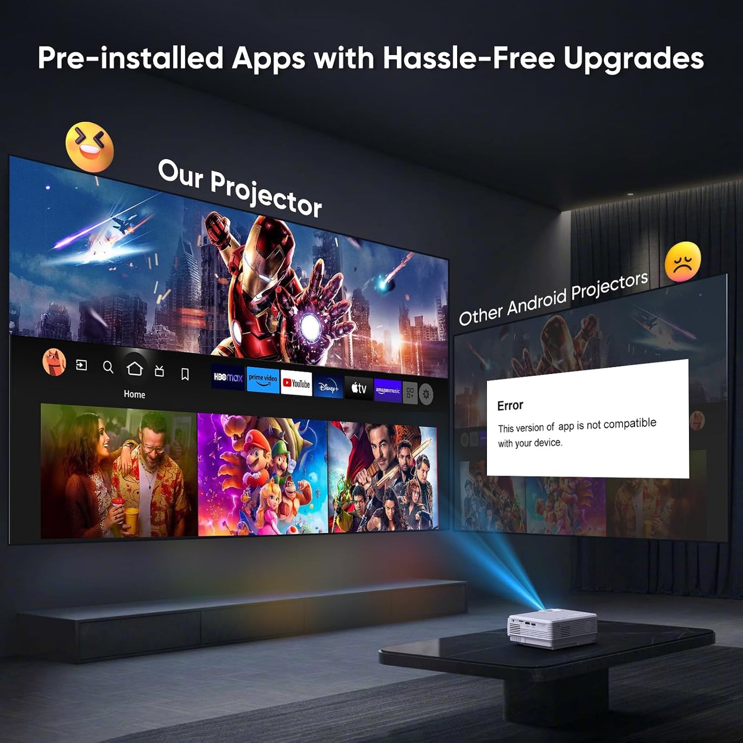 【Netflix Oficialmente】NISOO Proyector Inteligente con WiFi y Blueto...