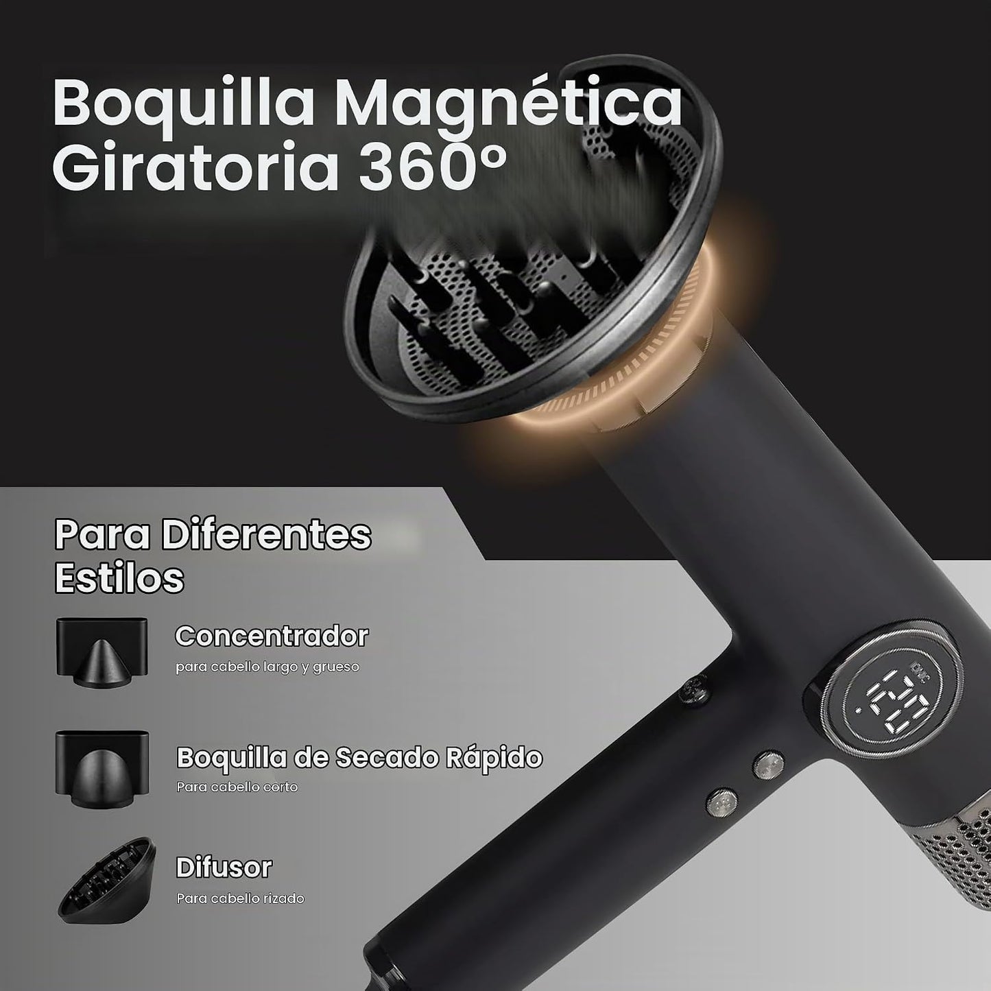 be beautiful extensions Secador de pelo para salón-1800W de alta ve...