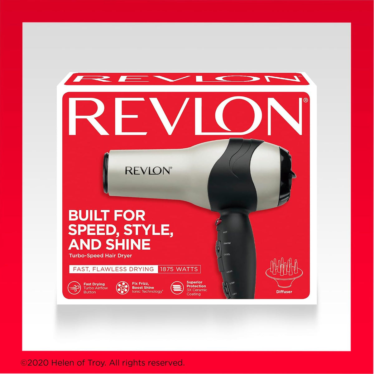 Revlon 1875 W Secador de pelo turbo voluminizador | Diseñado para m...