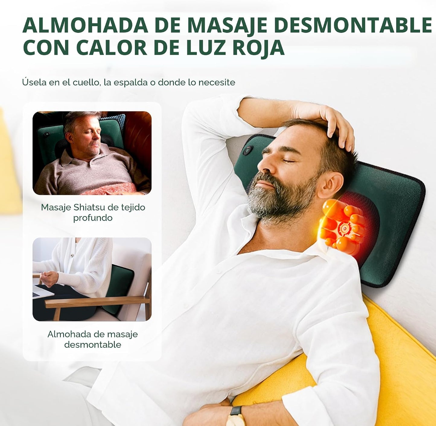 Himouta - Alfombrilla de masaje de cuerpo completo con calor, 10 mo...