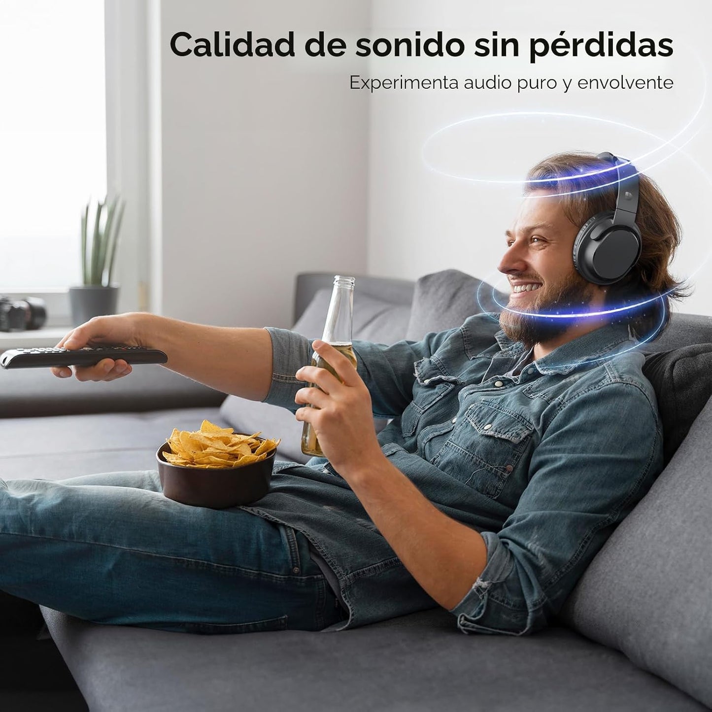 Dytole - Auriculares inalámbricos para TV, auriculares inalámbricos...