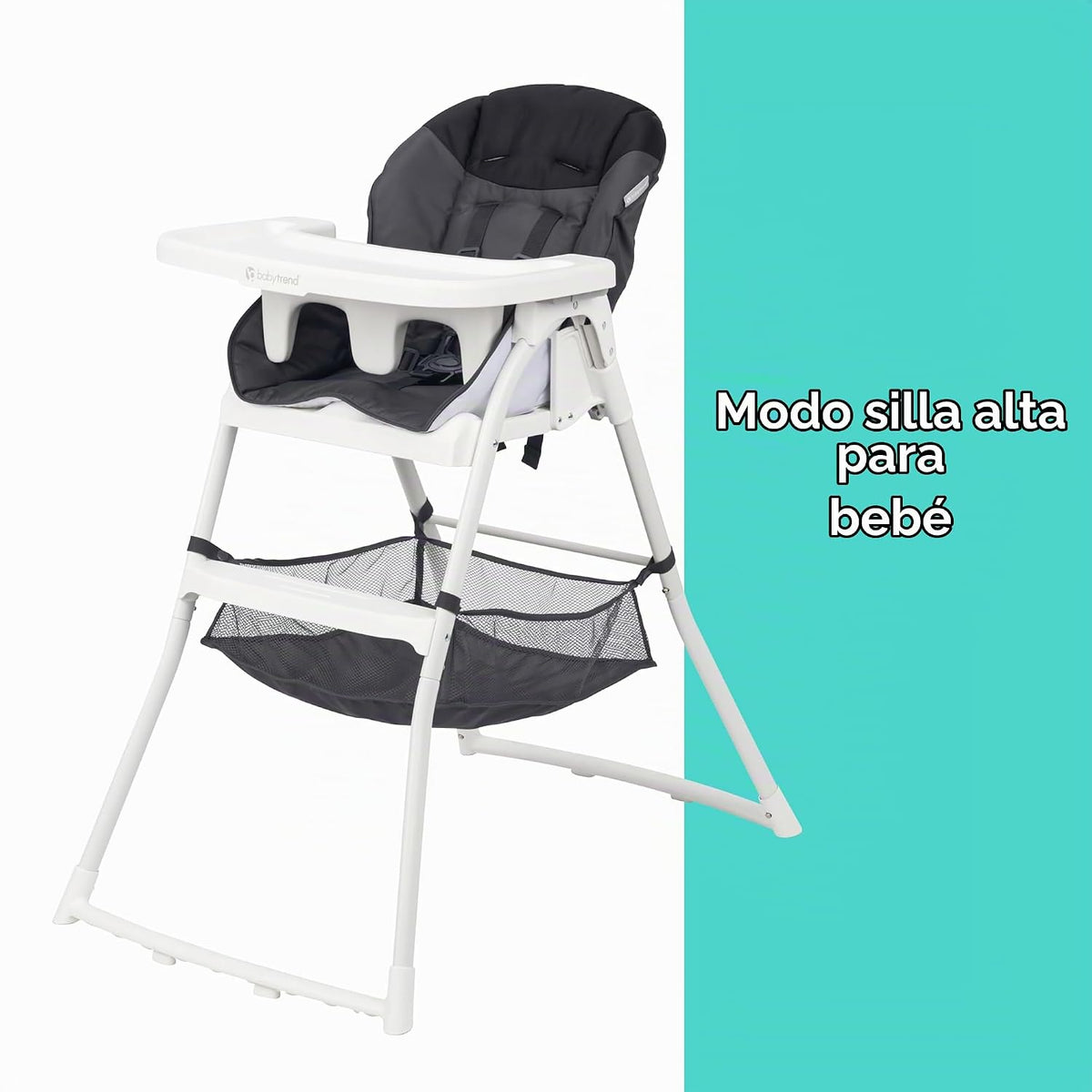 Baby Trend Silla alta con pliegue plano, color negro estelar