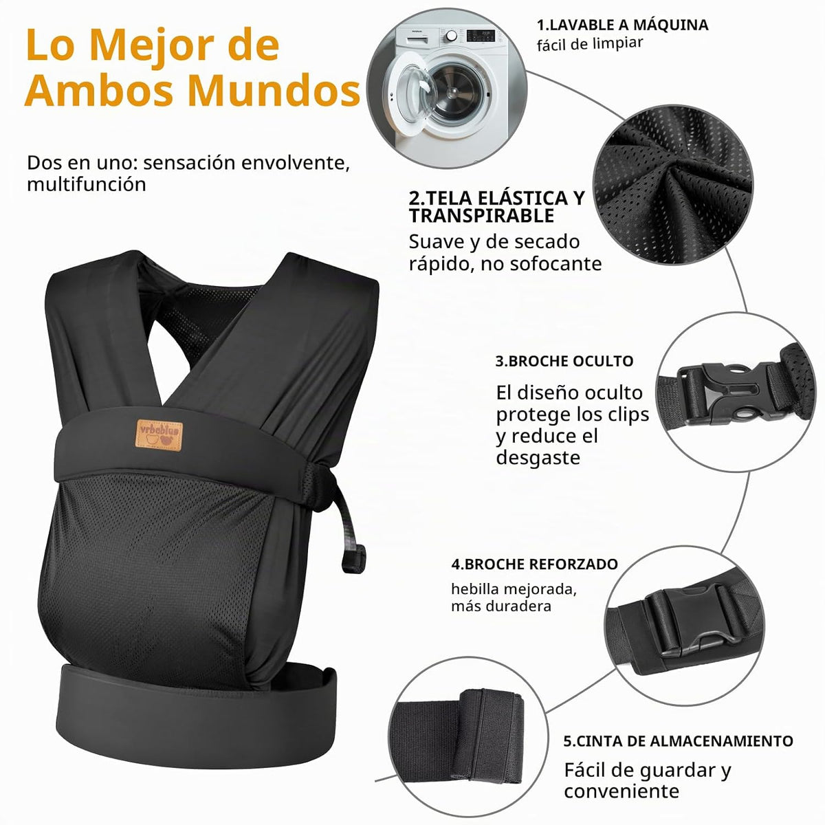 vrbabies Portabebés con envoltura, portabebés para recién nacidos y...