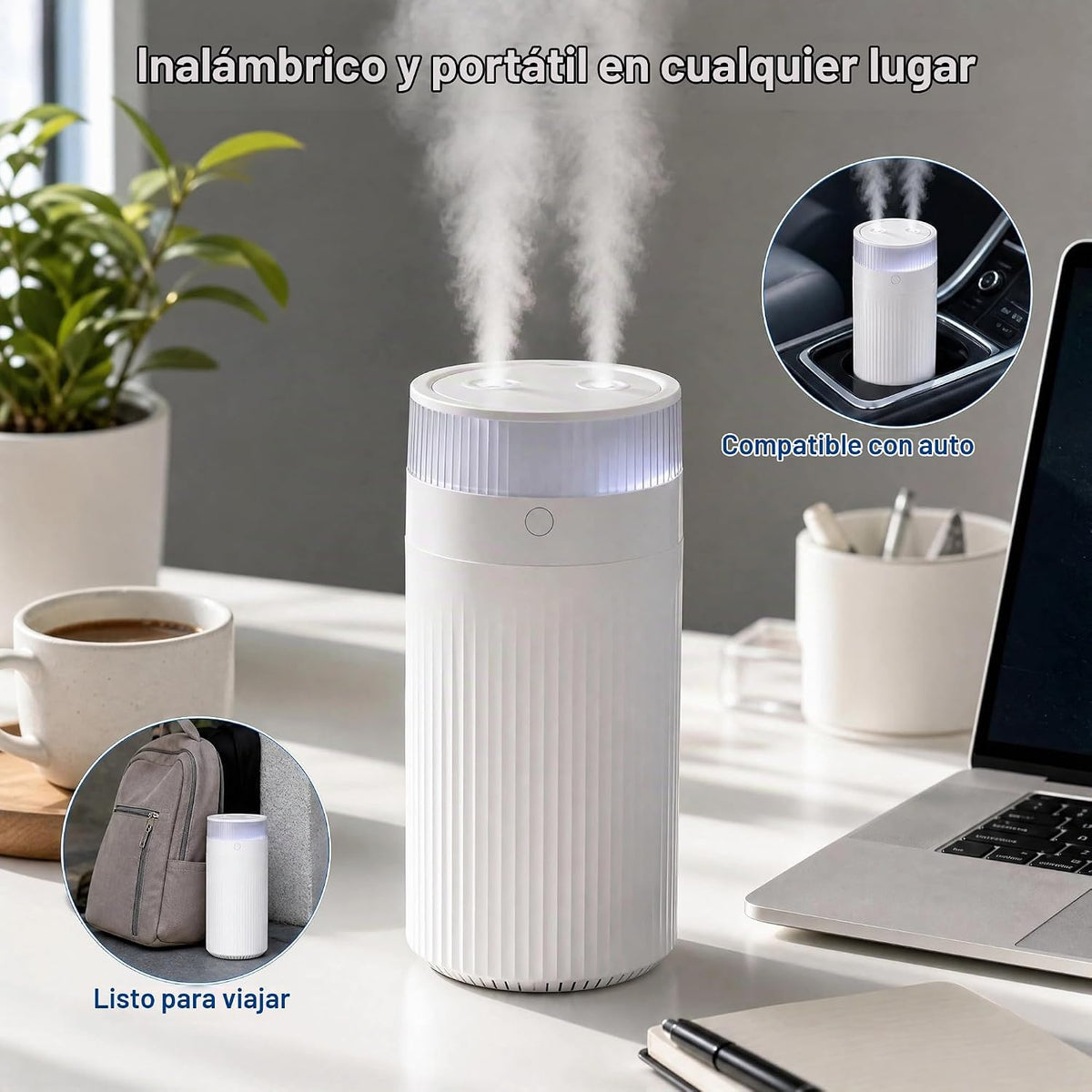 Mini humidificador portátil de 1.25 L, niebla fría para dormitorio,...