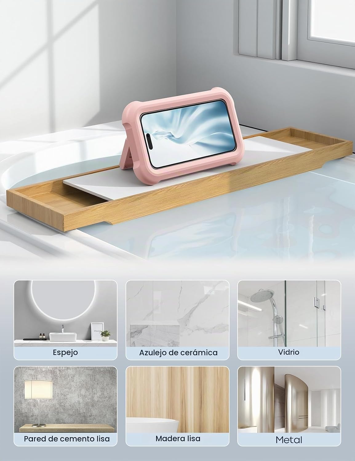 Lamicall Soporte impermeable para teléfono de ducha \u2013 Accesori...