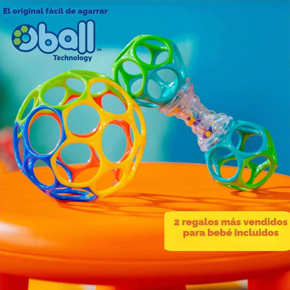 Bright Starts Set de Regalo de Bolas Oball de Fácil Agarre - Agarra...