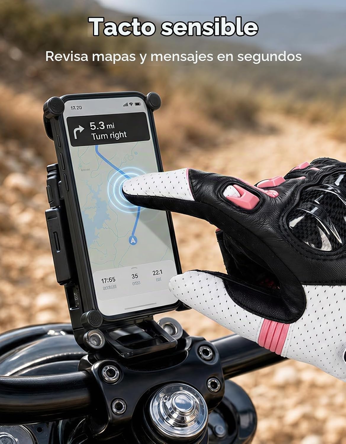 KEMIMOTO Guantes de motocicleta de piel de oveja para mujer, guante...