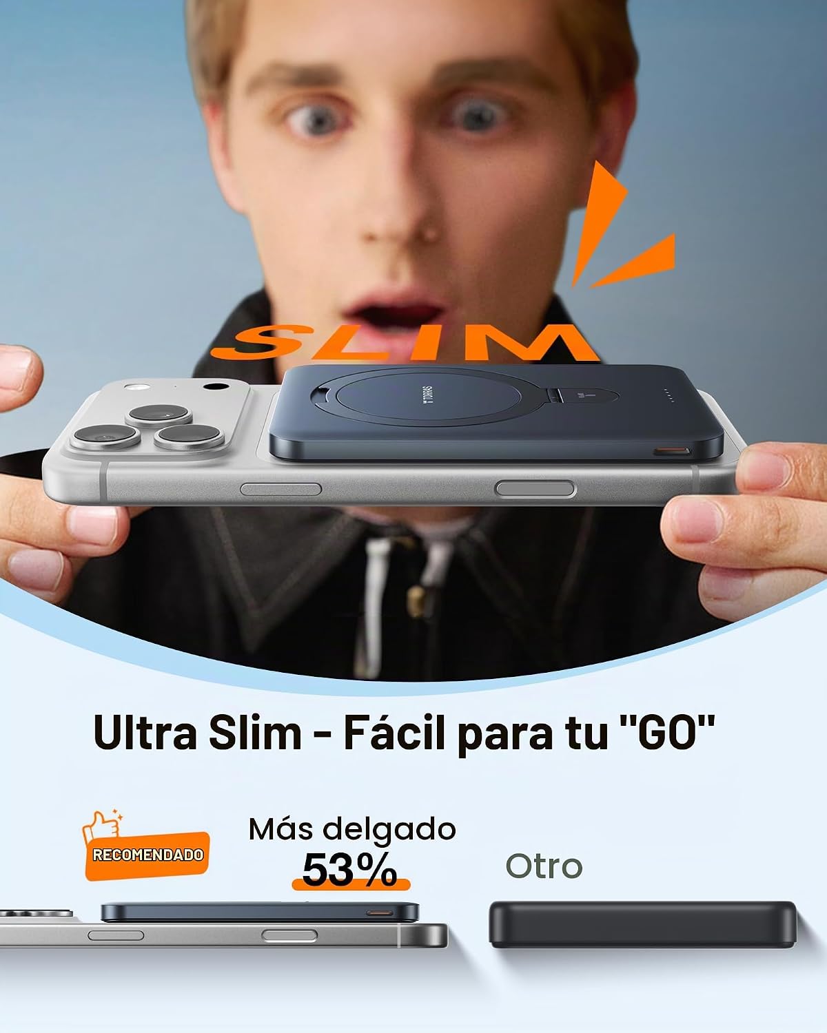 TORRAS EasyGo Cargador portátil para iPhone, banco magnético de ene...