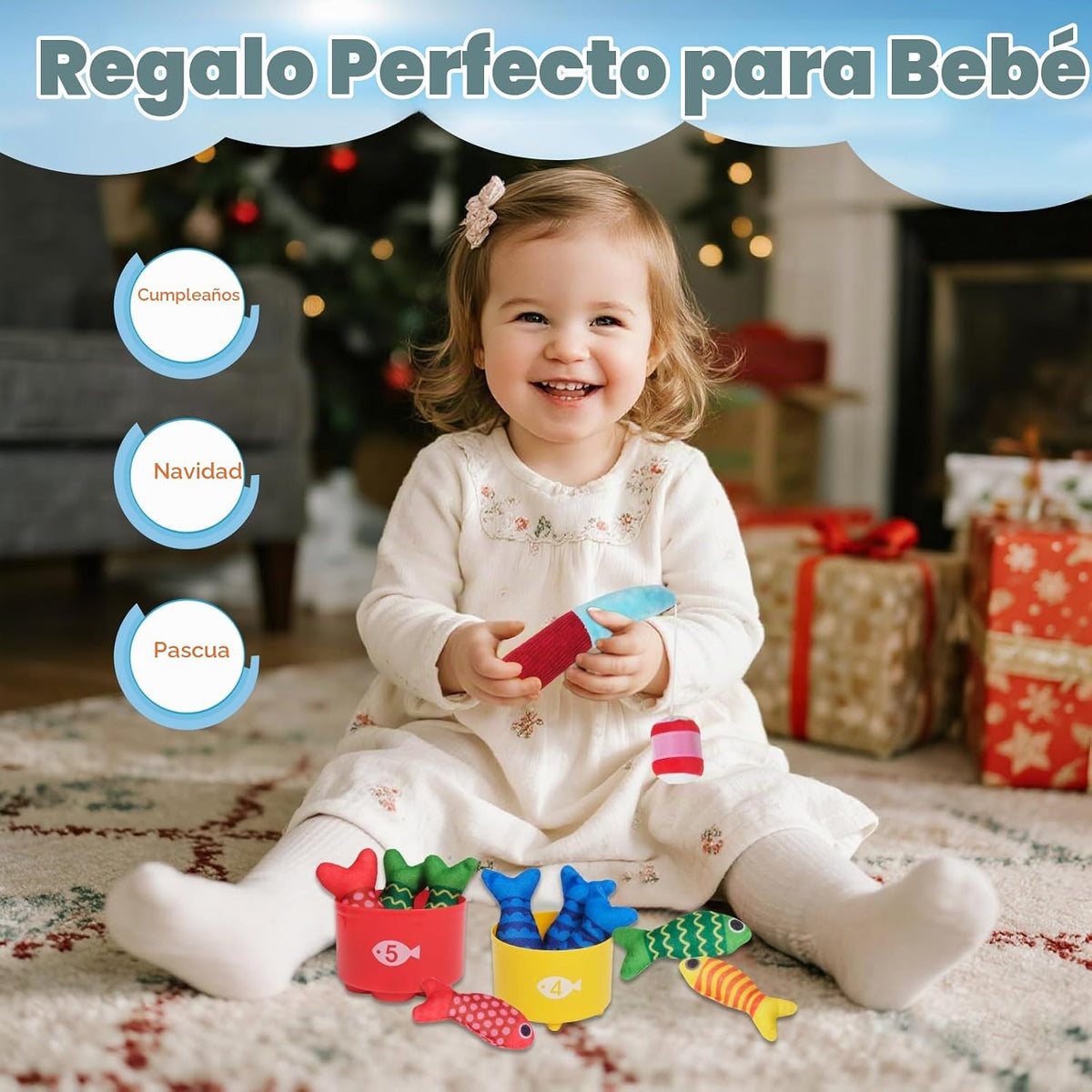 Juguete sensorial Montessori para bebé de 6 a 18 meses, juguete de...