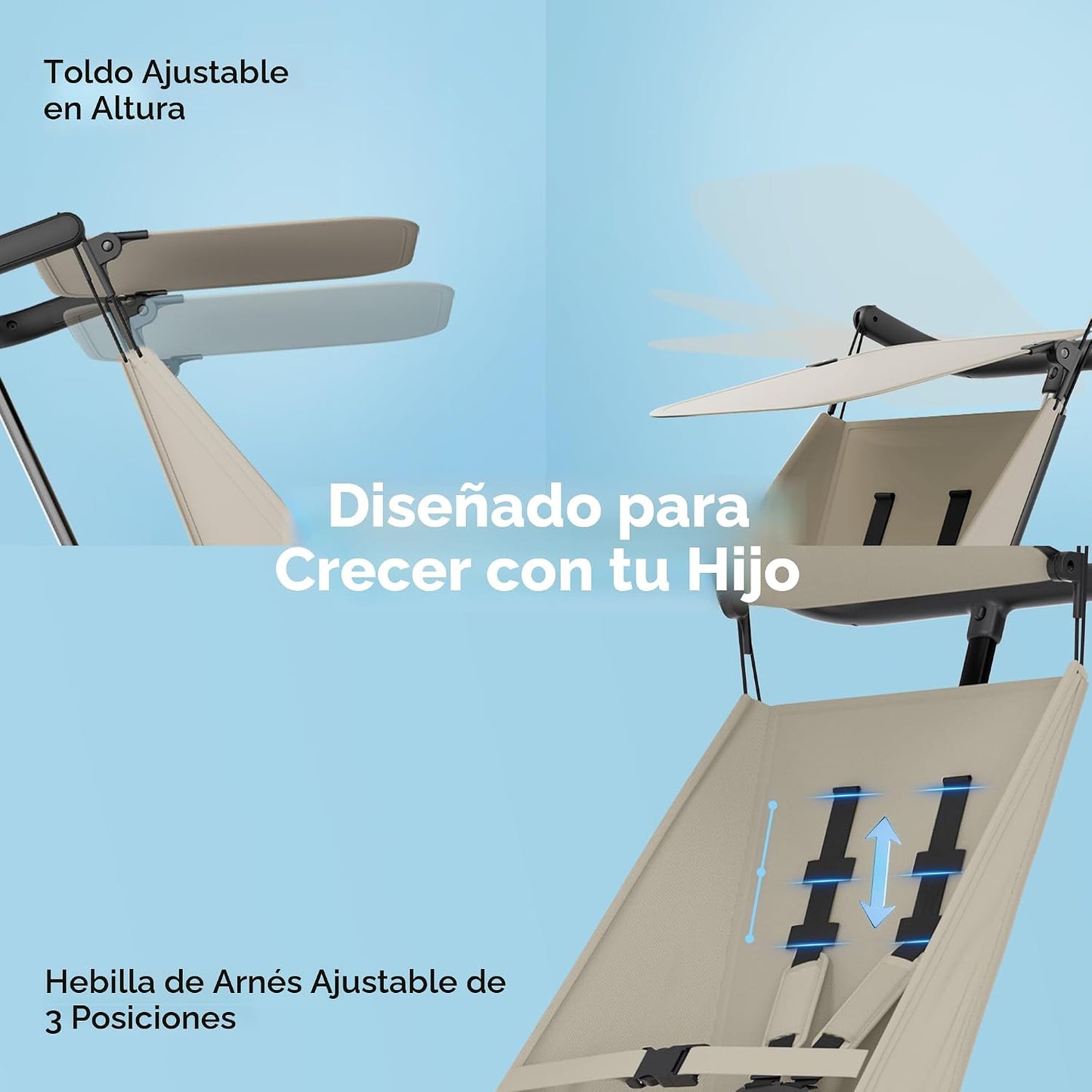 Mompush Jeto - Cochecito de viaje ligero \u2013 9.8 libras ultracom...