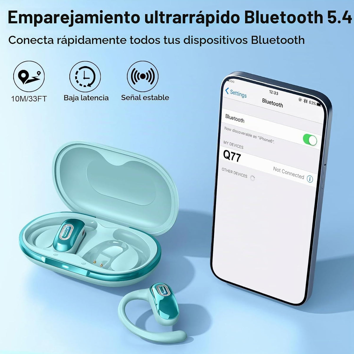 Auriculares abiertos, NUEVOS auriculares supraaurales con 4 micrófo...