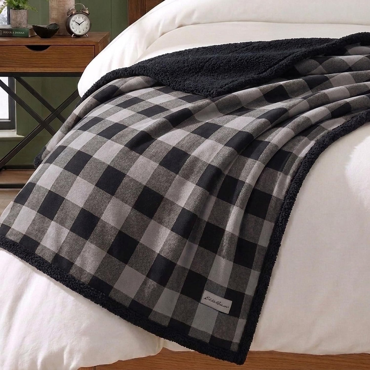 Eddie Bauer - Manta, ropa de cama de algodón teñido en hilo con rev...