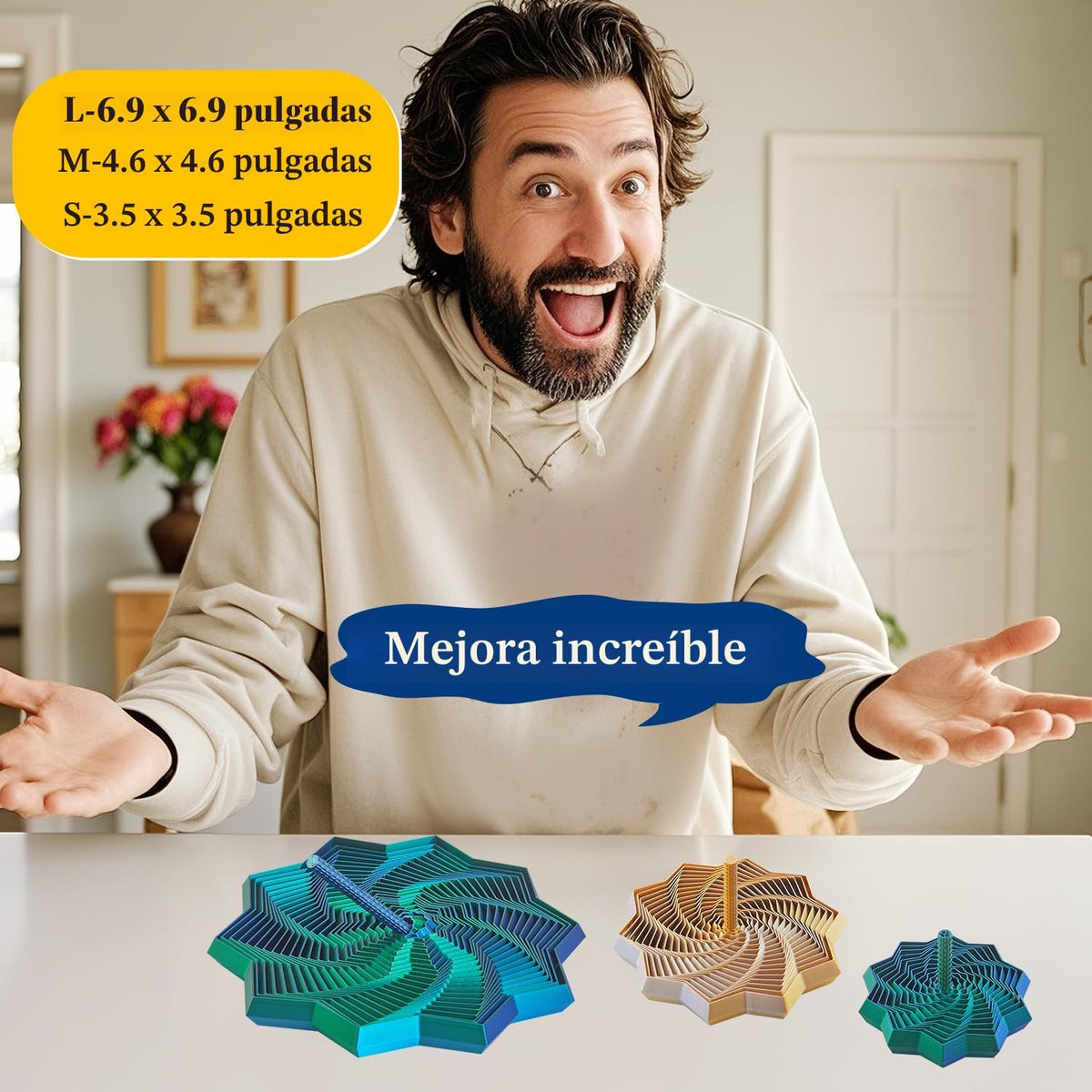 Estrella sensorial antiestrés impresa en 3D con asa, alivio del est...