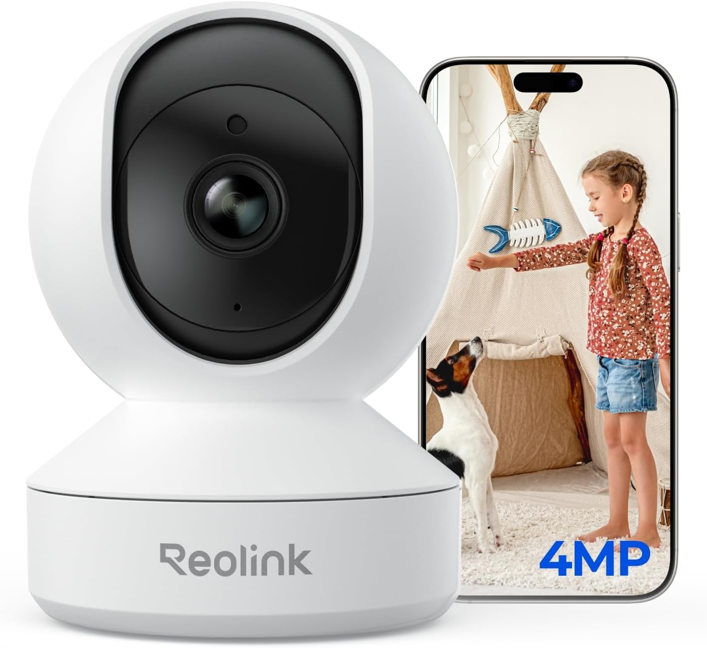 REOLINK Cámara interior 2K, E1 Plug-in 2.4G WiFi cámara de segurida...
