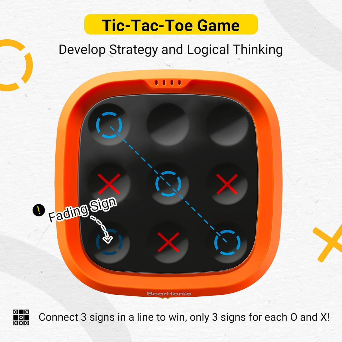 BearHonie Juego de mesa Tic Tac Toe 4 en 1 portátil electrónico de...