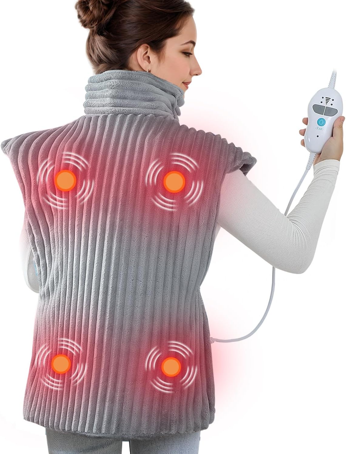 Dowin Almohadilla térmica con masajeador para aliviar los calambres...