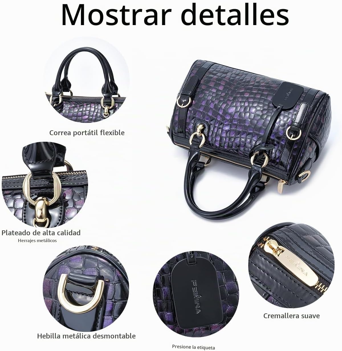 FEIMINA Monederos de cuero genuino para mujer, bolsos de diseñador...
