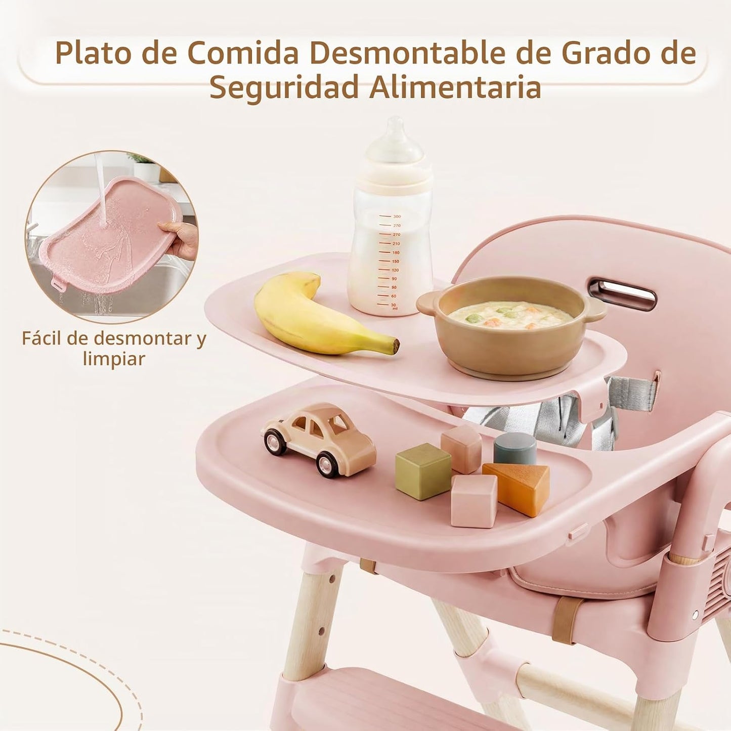 Silla alta para bebés y niños pequeños, silla alta convertible con...