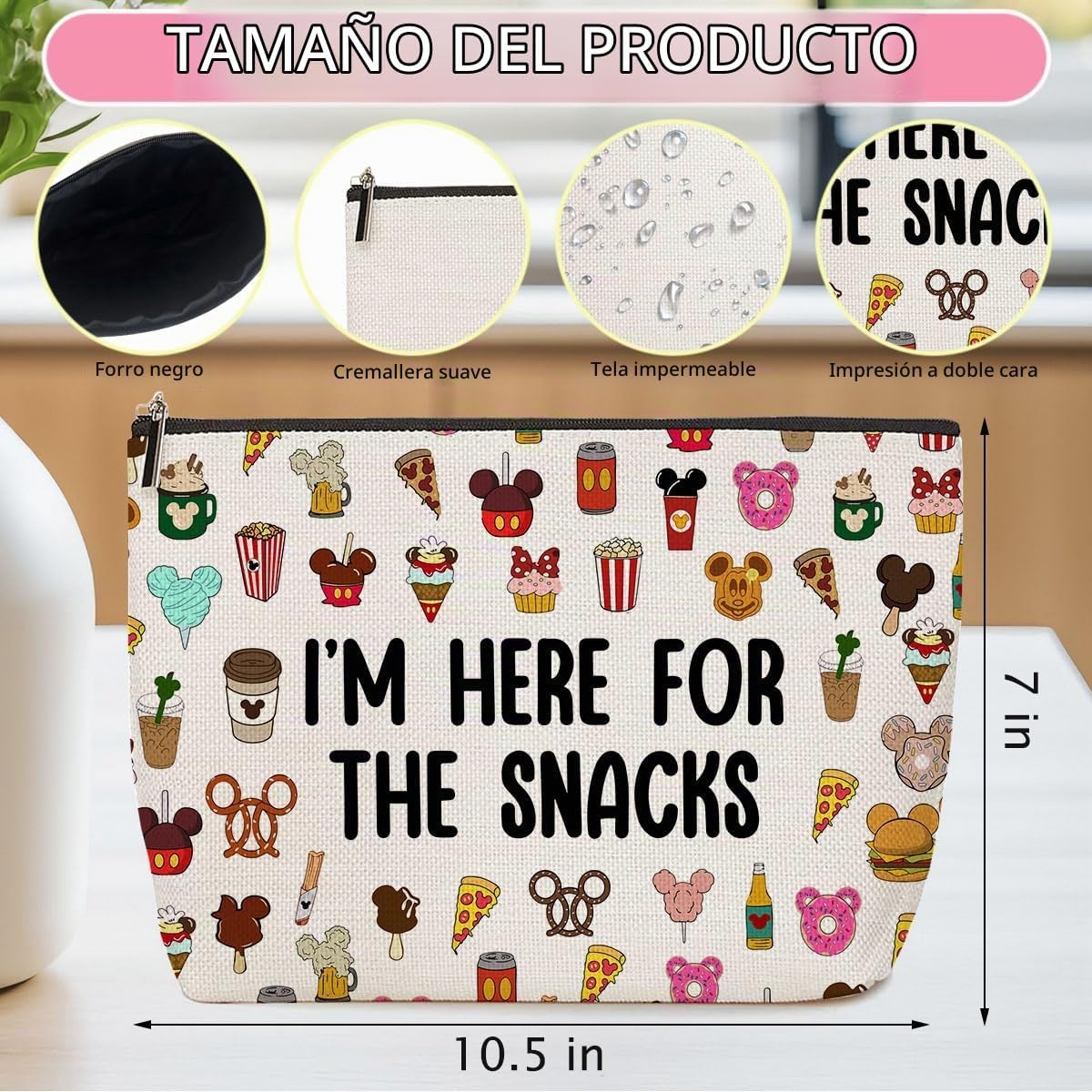 Bolsa de maquillaje con estampado de dibujos animados, bolsa mágica...