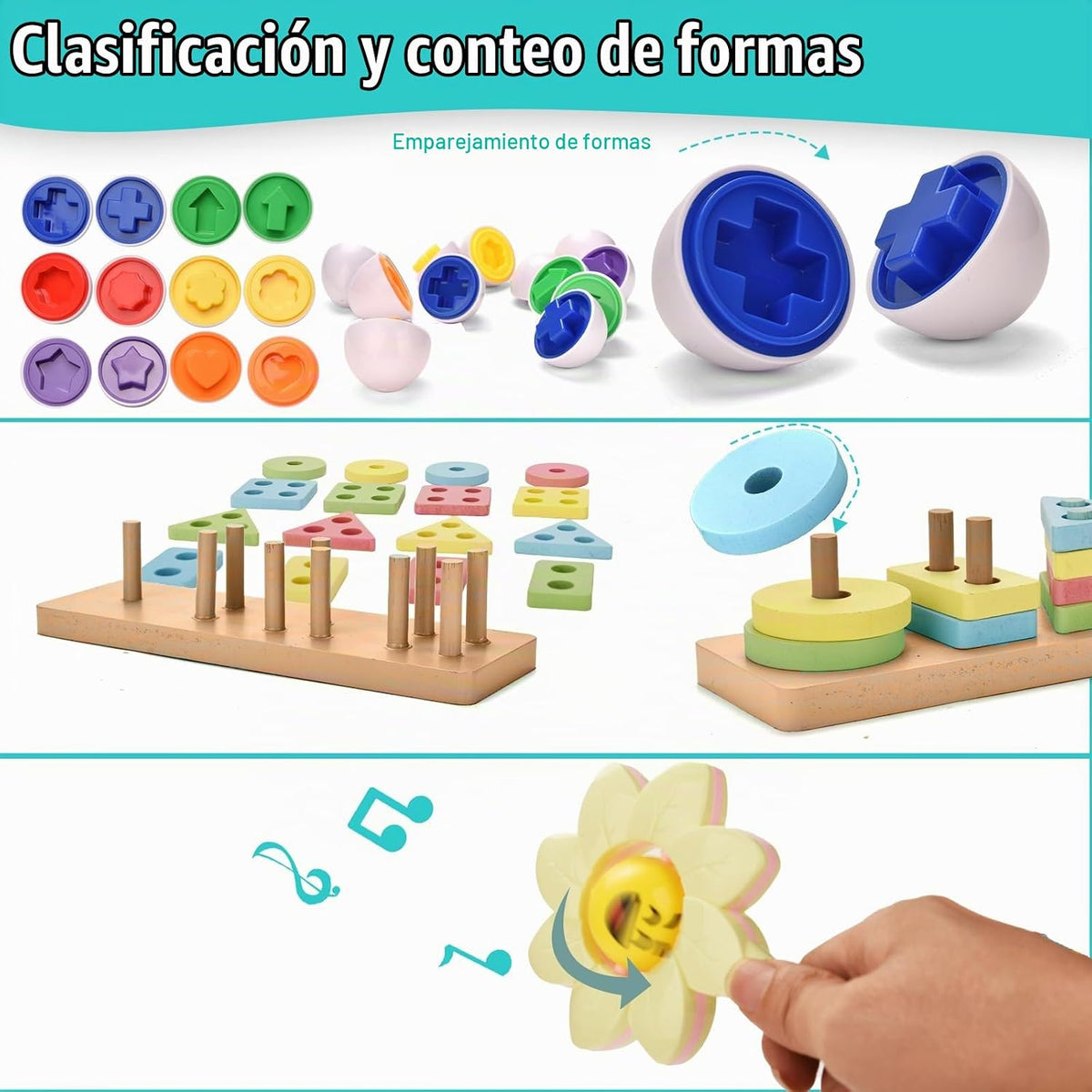 Juguetes para Bebés de 6 a 12 Meses 9 en 1 Montessori Juguetes de D...