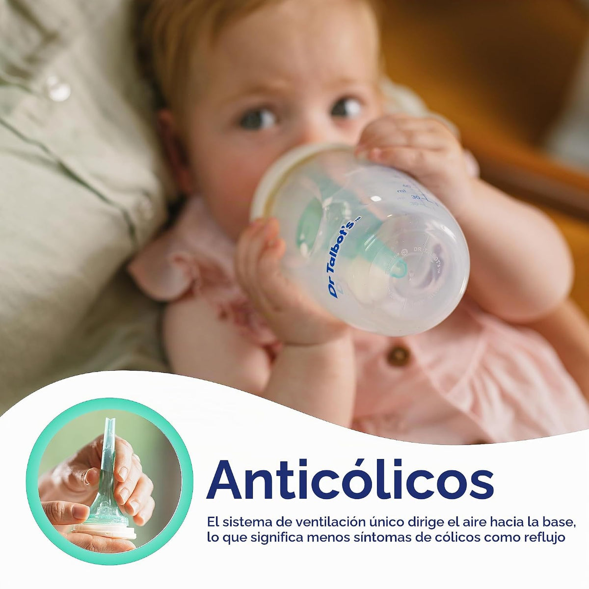 Botella anticólicos Dr. Talbot's - 6 oz | Biberón para recién nacid...