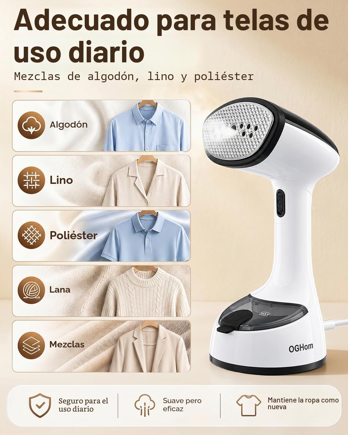 Vaporizador para ropa, vaporizador de ropa de mano para prendas, ca...