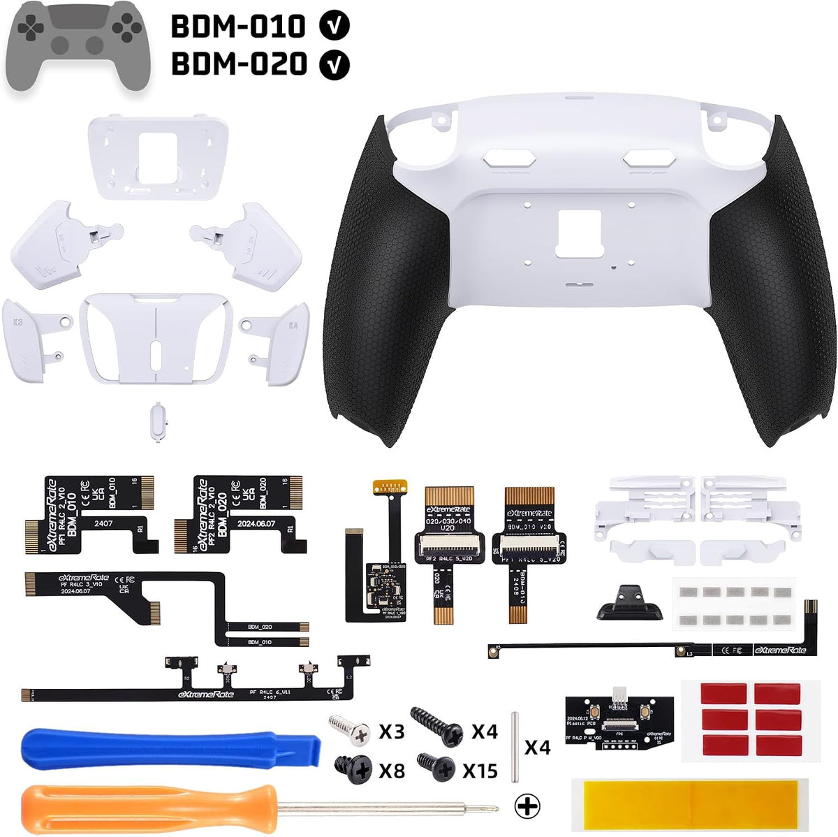 eXtremeRate RISE4 Plus MAX Kit de paletas traseras con topes de gat...