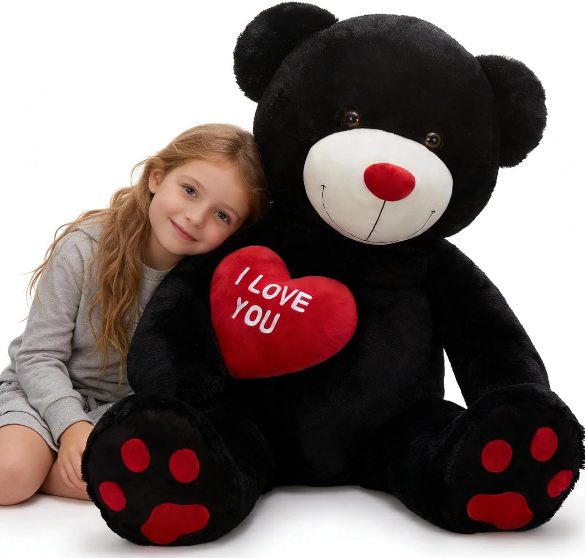 BENINY Osos de peluche grandes en forma de corazón rojo, osos de pe...