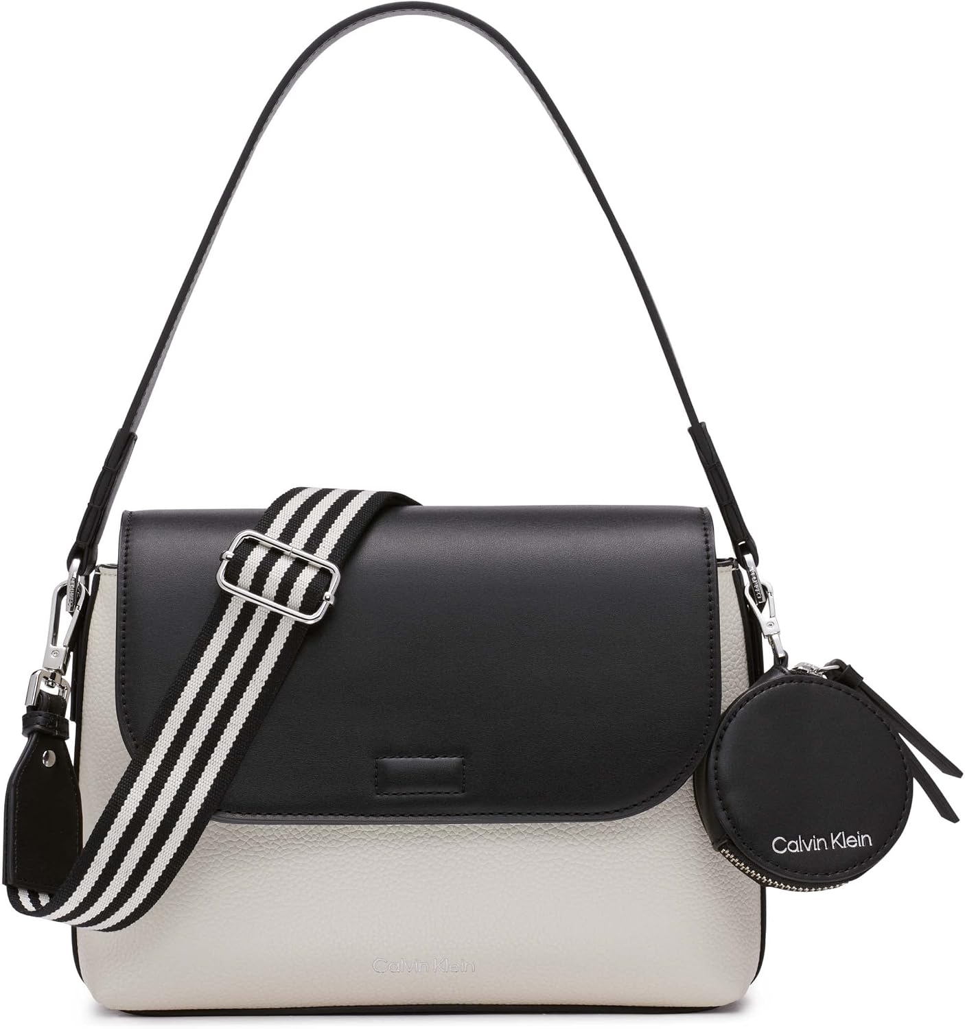 Calvin Klein Bolso de hombro con solapa Millie 2 en 1 para mujer y...