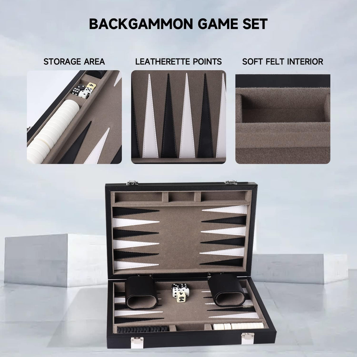 GSE Games &amp; Sports Expert - Juego de mesa de backgammon de piel...