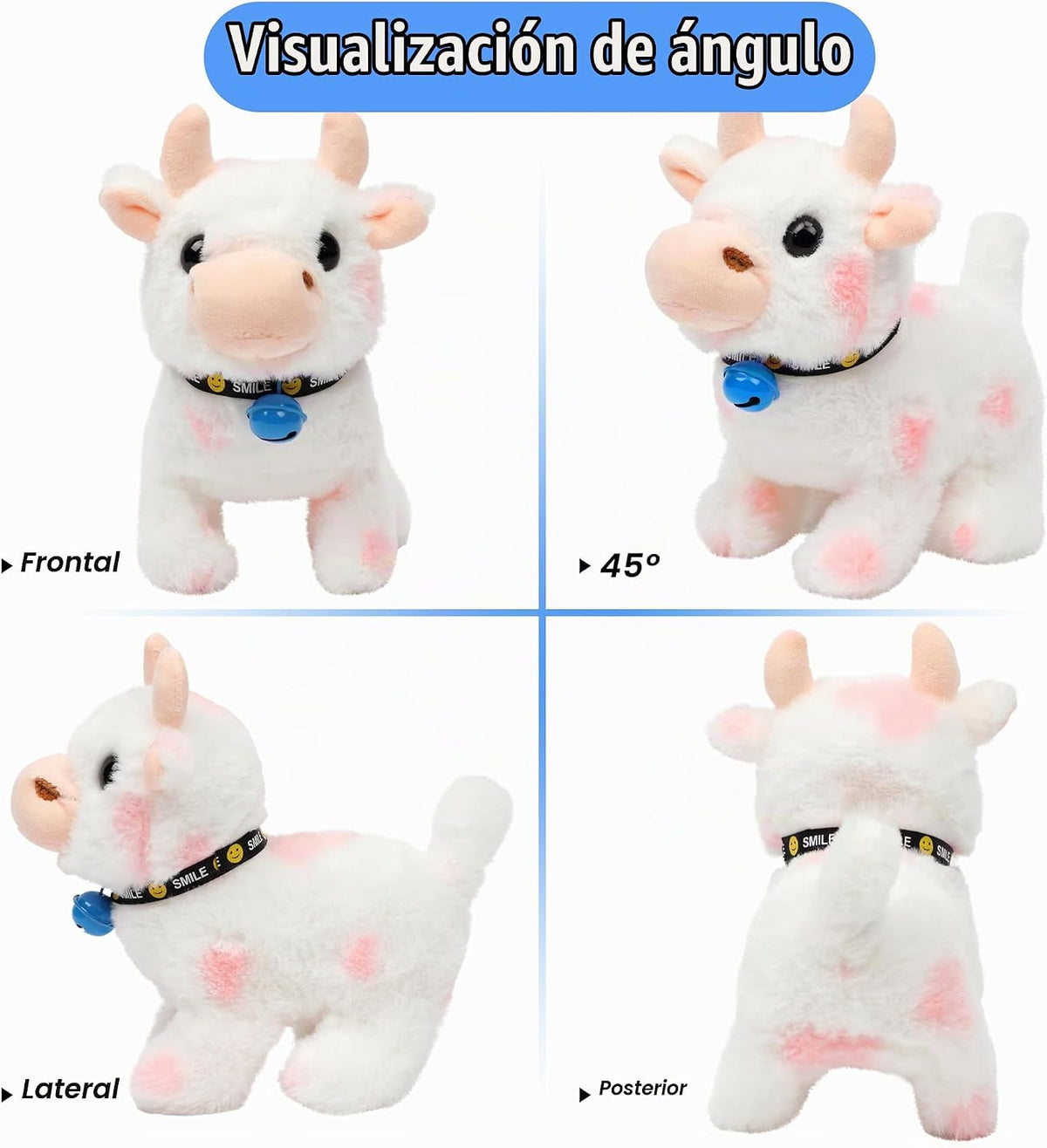 Hopearl Vaca caminante interactiva de peluche electrónico diario de...
