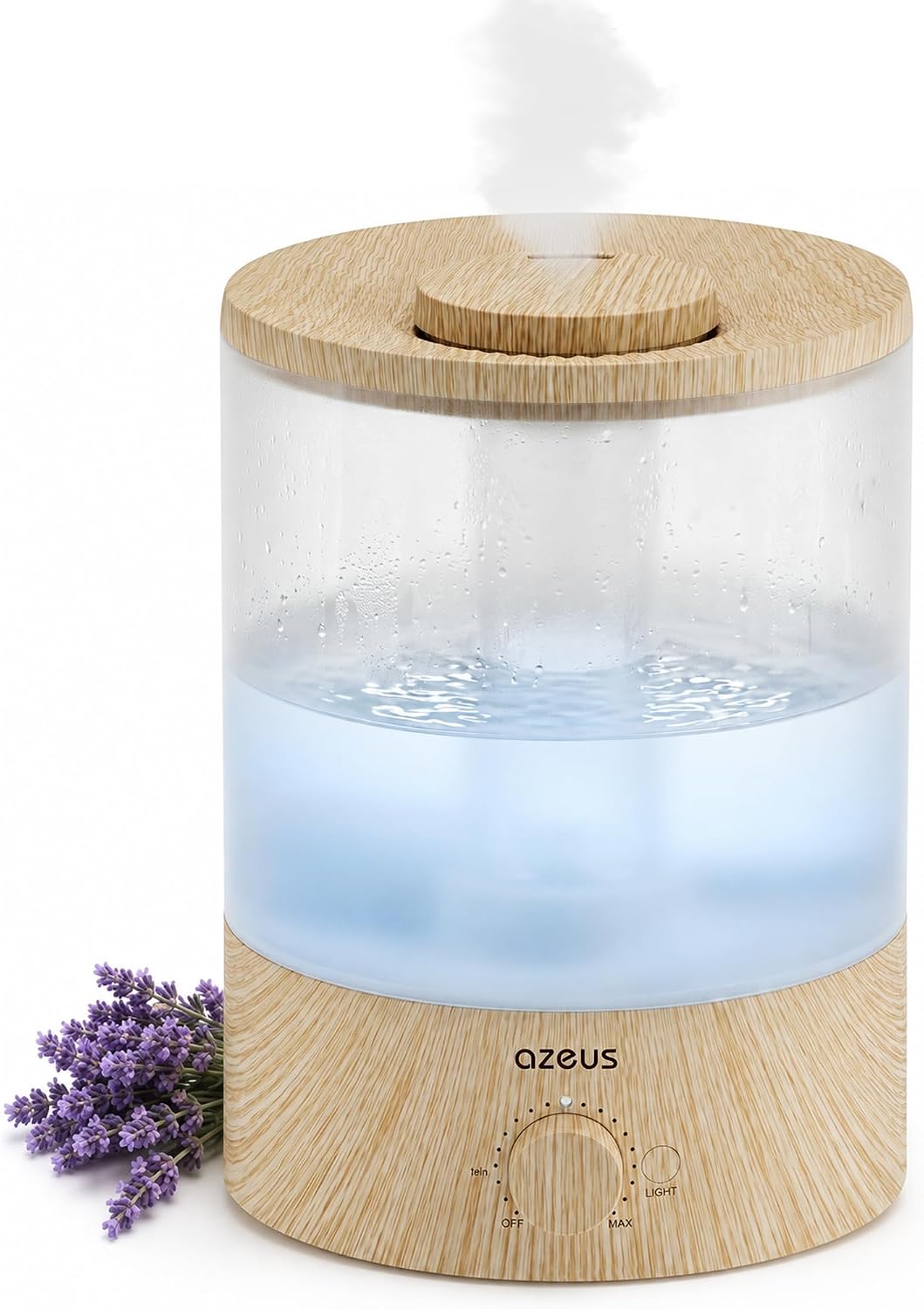 AZEUS Humidificador de niebla fría de 3.5L con luz nocturna de 7 co...