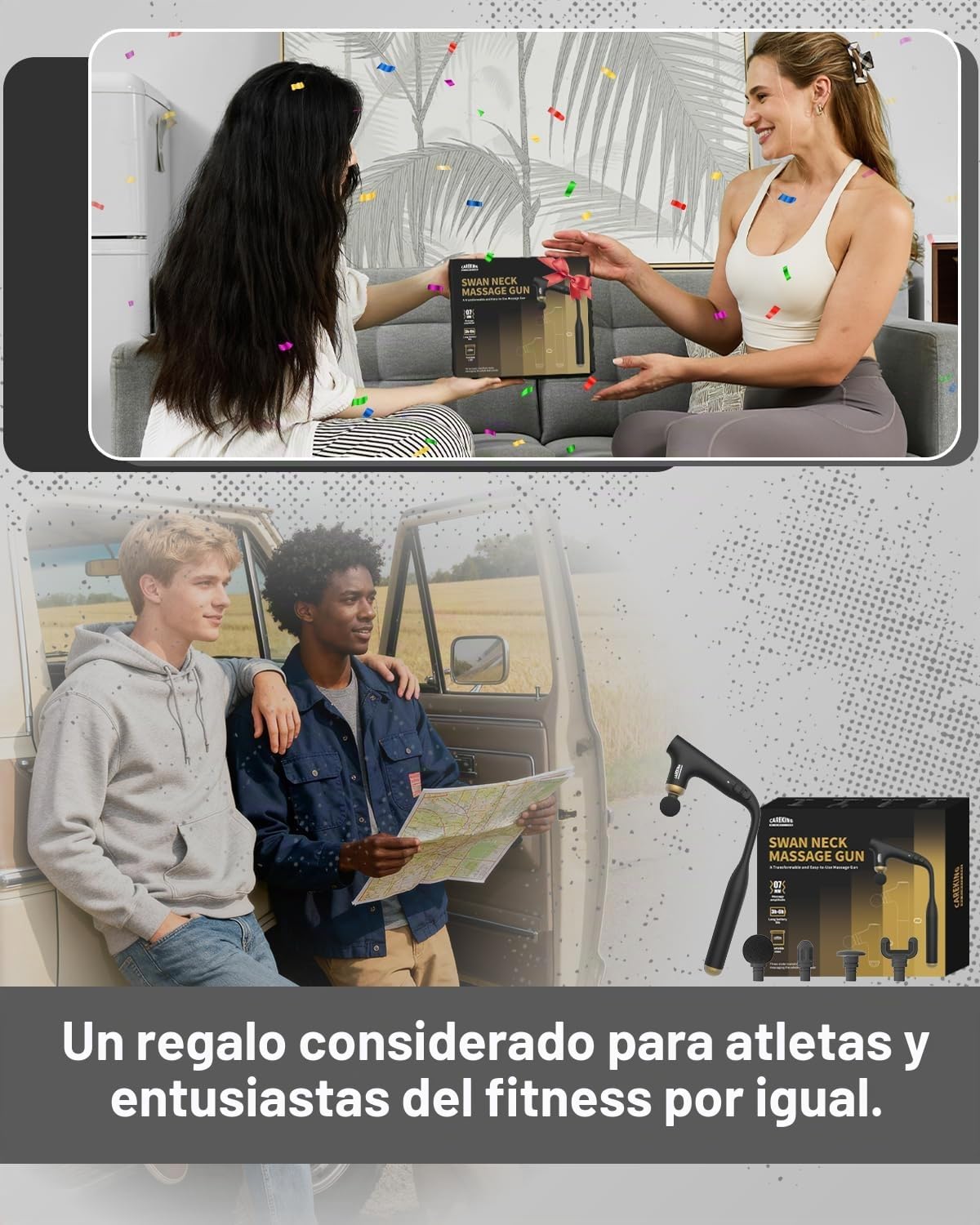 CAREKING WE ALWAYS CARE Pistola de masaje muscular 3 en 1 con mango...