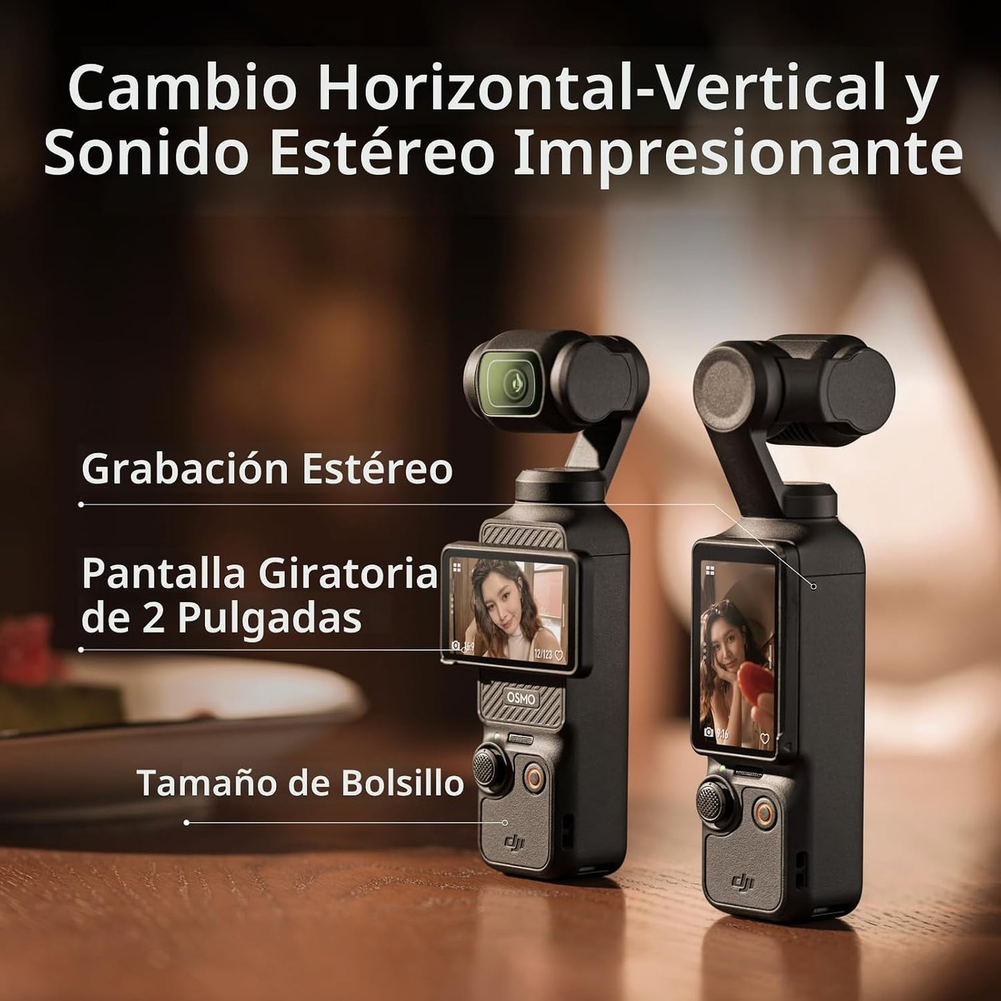 DJI Osmo Pocket 3, cámaras de vlogging con CMOS de 1 pulgada y cáma...