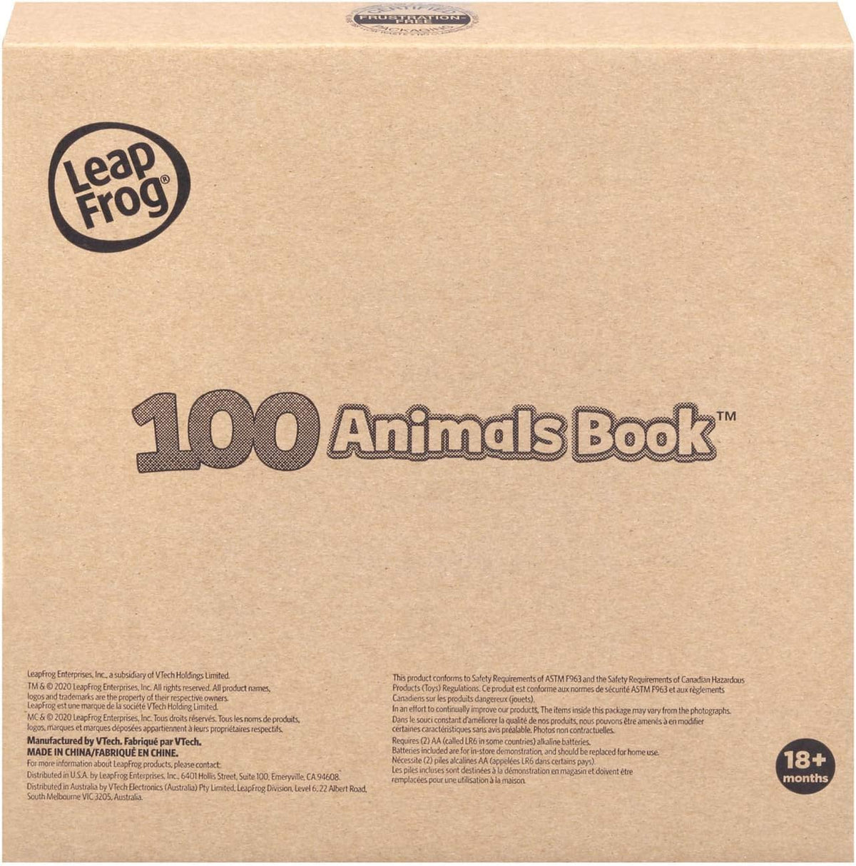 LeapFrog - Libro de 100 animales (Empaque libre de frustración), Rosa