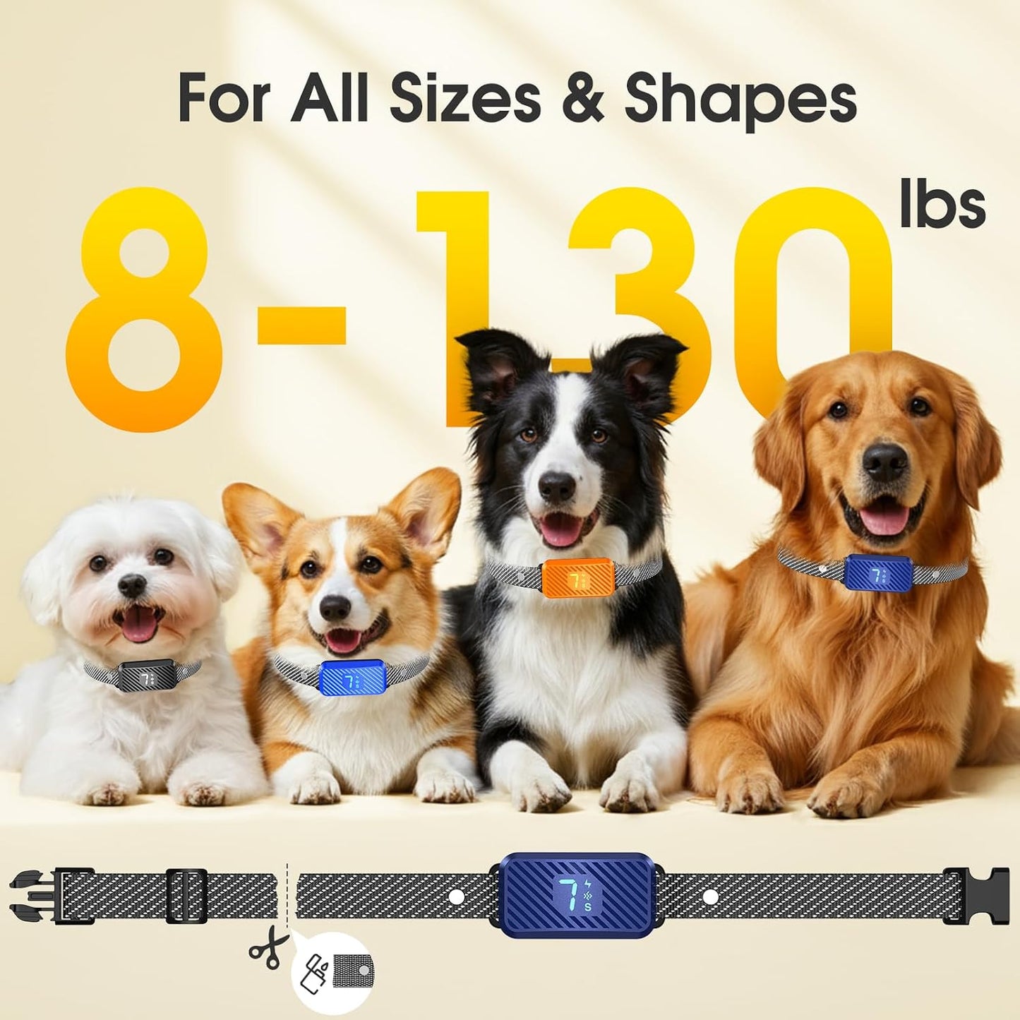 KJKZO Collar antiladridos para perros grandes, medianos y pequeños,...