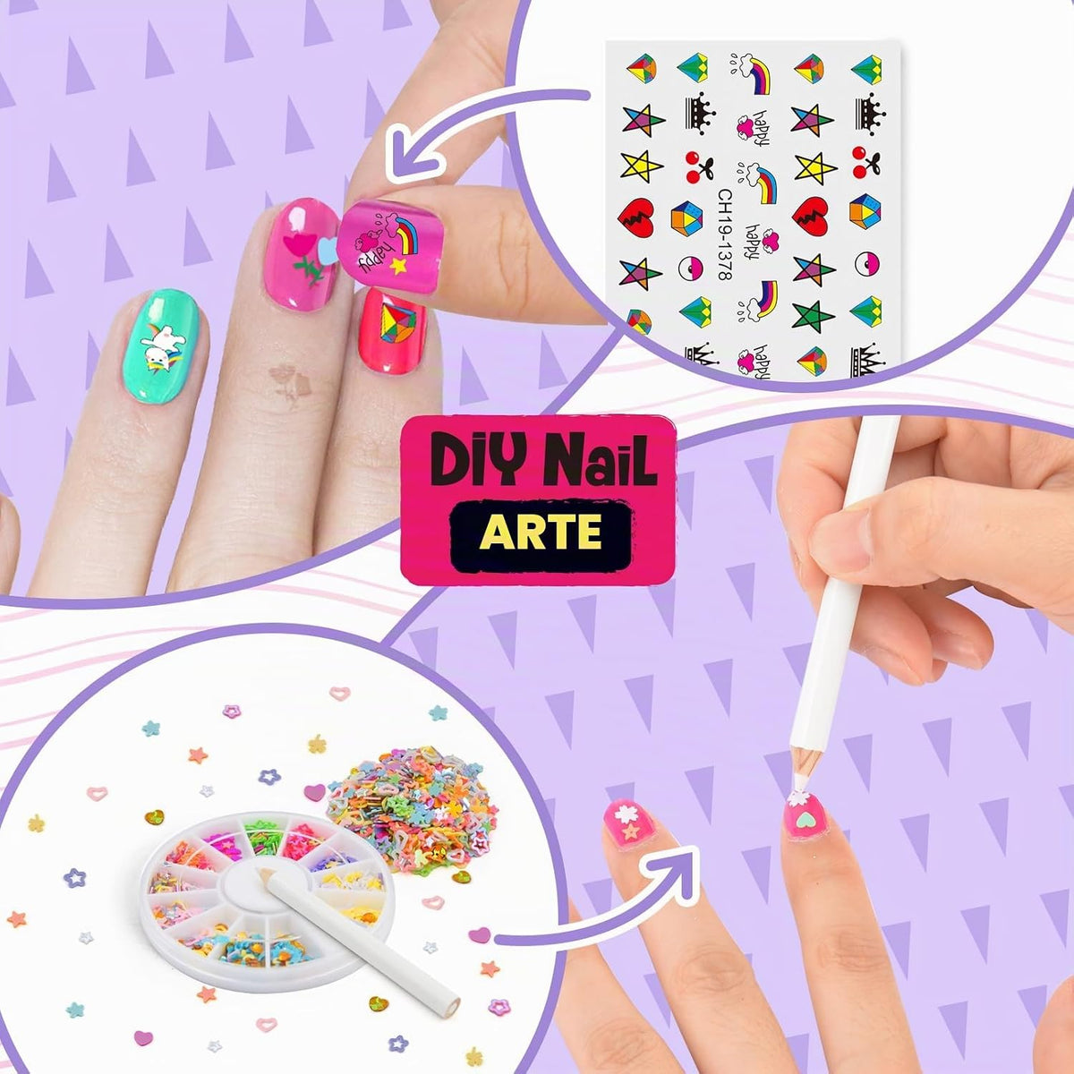 Ylovetoys Juego de esmaltes de uñas para niñas, kit de arte de uñas...