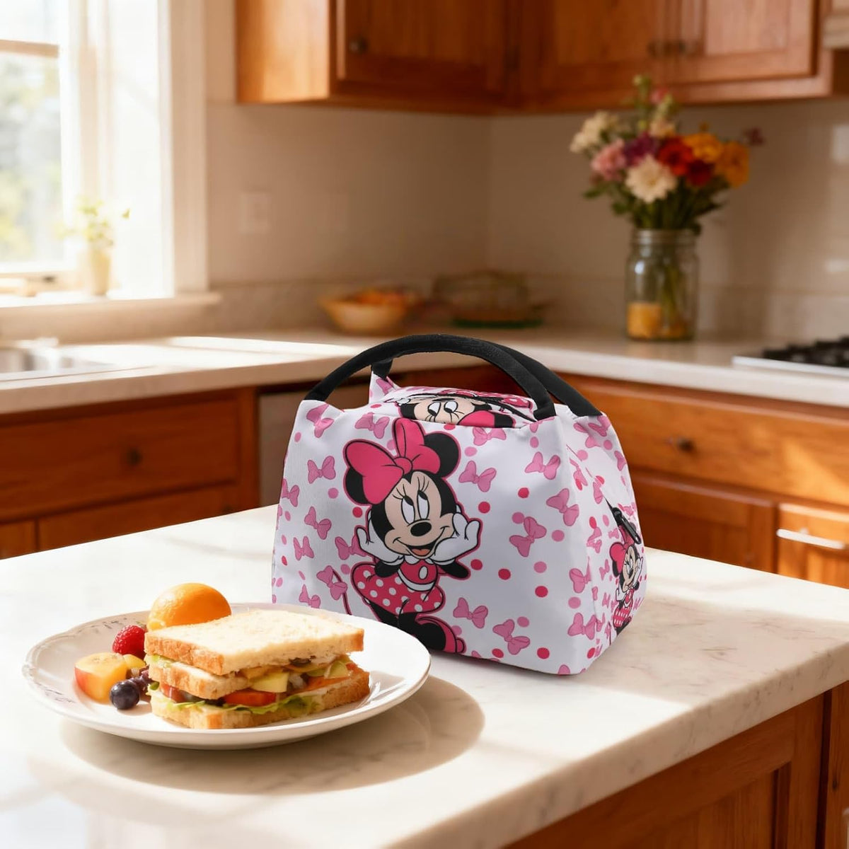 Bolsa de almuerzo de anime para mujer, hielera aislada, bonita lonc...