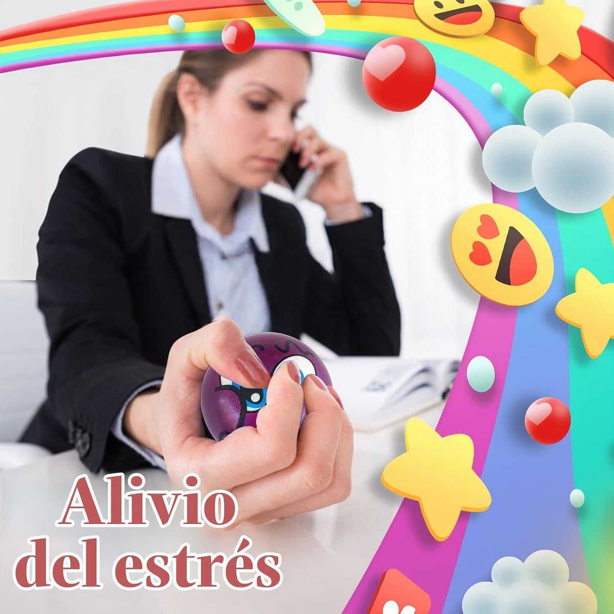 30 piezas de bolas de estrés con caras, bolas de apretar divertidas...